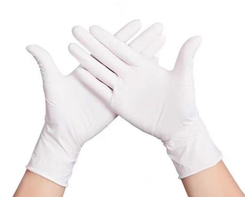 ซื้อ L XL ถุงมือป้องกันแบบใช้แล้วทิ้ง ไม่มีแป้ง White Pure Glove ถุงมือยางแบบใช้แล้วทิ้ง การผลิตออนไลน์