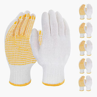 ซื้อ L XL XXL สวมถุงมือผ้าฝ้ายมือทนความปลอดภัยถุงมือทำงานกันลื่น การผลิตออนไลน์