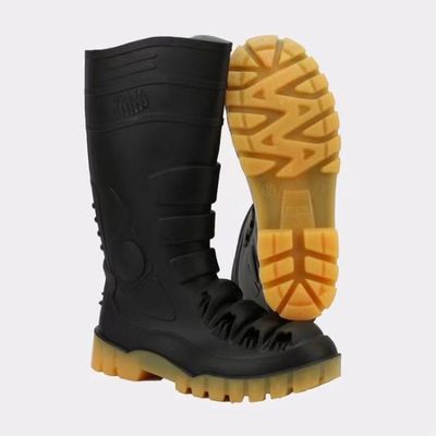 ซื้อ UK2 - 13 รองเท้าบู๊ทเพื่อความปลอดภัยในอุตสาหกรรม PVC พร้อมการป้องกันกระดูกฝ่าเท้าเหล็ก การผลิตออนไลน์