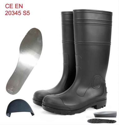 ซื้อ ยาง S5 บู๊ทยางเพื่อความปลอดภัยในอุตสาหกรรม Pvc Gum Boot Anti Smash การผลิตออนไลน์