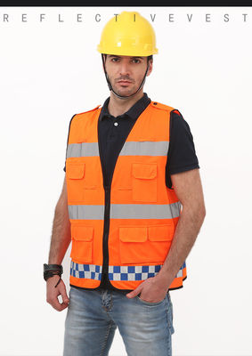 ราคาดี 100%Polyester Worker Orange Vest เสื้อกั๊กเซฟตี้สะท้อนแสง Flame Resistant Hi Vis Vest เพื่อความปลอดภัยส่วนบุคคล ออนไลน์