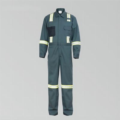 ราคาดี 88 Cotton 12 Nylon Green Safety Coverall Suit ชุดทำงานเพื่อความปลอดภัยพร้อมตัวสะท้อนแสง ออนไลน์