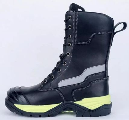 ราคาดี รองเท้าบูททำงานอุตสาหกรรมป้องกันการชน Euro37# - 48# Kevlar Firefighter Steel Toe Boots ออนไลน์